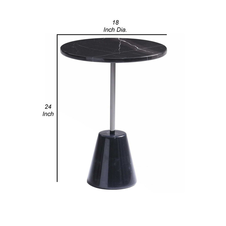 Benjara Marble Top Pedestal End Table Wayfair Canada